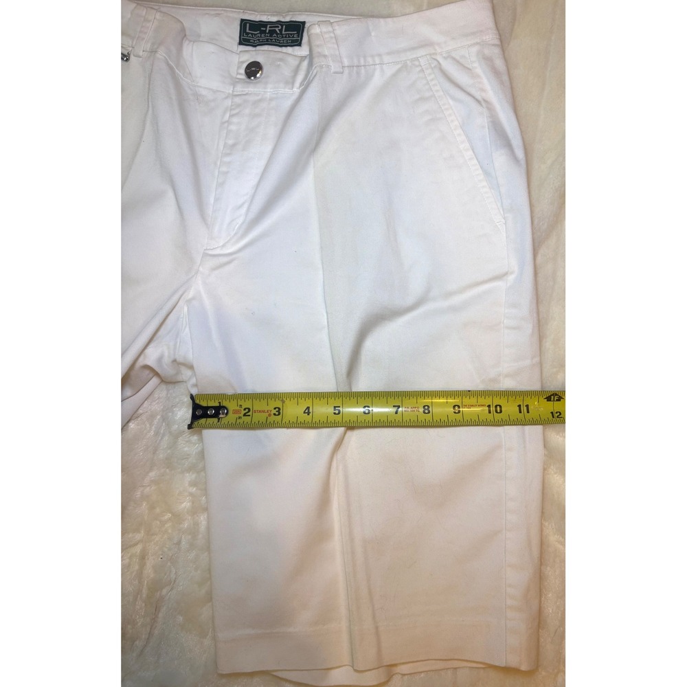 Lauren Ralph Lauren Active White Bermuda Shorts Womens 12 Stretch Chino Golf - Picture 9 of 12